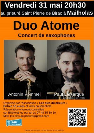 Duo Atome concert de saxophones