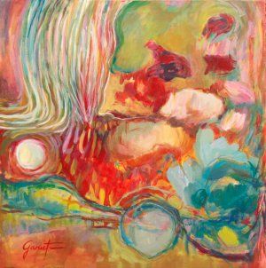 "Mondes éthériques", peinture abstraction/figuration libre de Christine Garuet