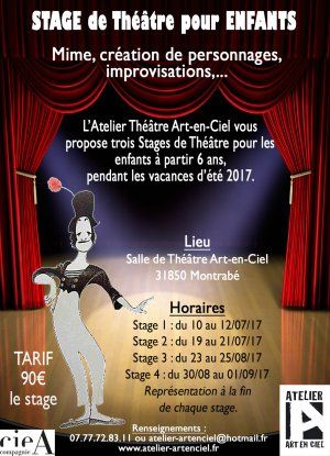 Stages de théâtre pour enfants, pendant les vacances d'été 2017, proche de Toulouse (31850)