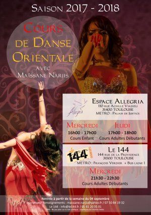 Rentrée : Cours de Danse Orientale avec Maïssane Narjis à TOULOUSE