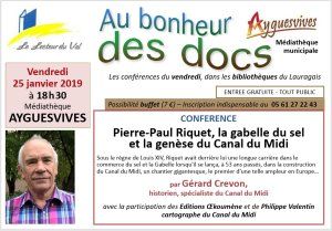 Conférence : Pierre-Paul Riquet, la gabelle du sel et la genèse du Canal du Midi, par Gérard Crevon