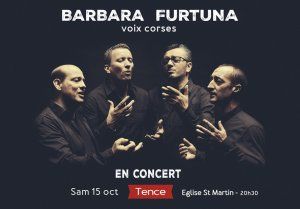 Concert Barbara Furtuna Samedi 15 octobre à l'Eglise Saint Martin de Tence (43) à 20h30