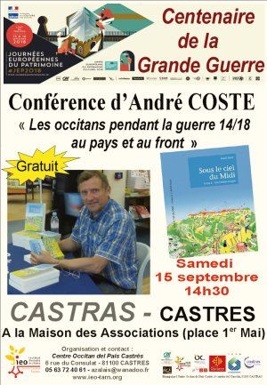 Conférence « Les occitans pendant la guerre 14-18 au pays et au front »
