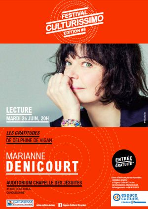 Festival Culturissimo : Marianne Denicourt lit "Les Gratitudes"