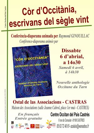 Conférence-diaporama Nouvelle Anthologie Occitane du Tarn