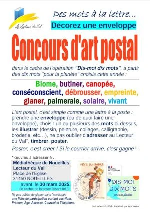Concours d'Art postal, dans le cadre de l'opération "Dis-moi dix mots", jusqu'au 30 mars 2025
