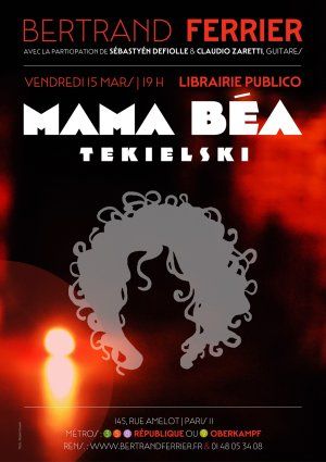 Bertrand Ferrier chante Mama Béa Tekielski à la librairie Publico le 15/03/2024