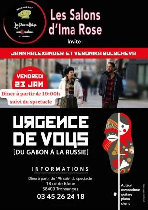  'Urgence de Vous, du Gabon à la Russie' à la Parenthèse Inattendue, 23/01/26, Tronsanges