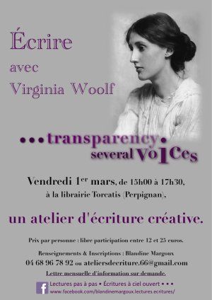 Transpar-être : écrire avec Virginia Woolf • Atelier d'écriture