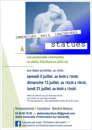 Immobiles... mais inachevées, statues • Atelier d'écriture déambulant