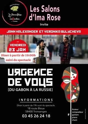  'Urgence de Vous, du Gabon à la Russie' à la Parenthèse Inattendue, 23/01/26, Tronsanges