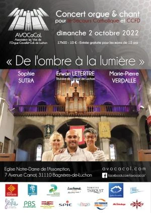 Concert Caritatif d'Orgue et chants "De l'ombre à la lumière"