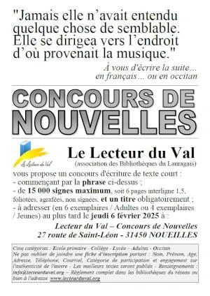 Concours de nouvelles, en français ou en occitan, jusqu'au 6 février 2025