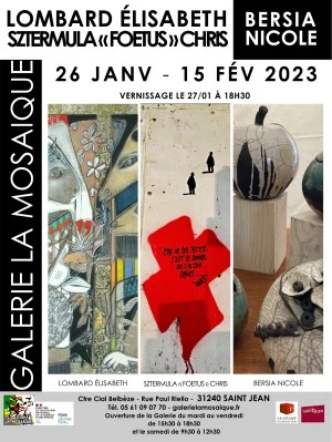 [EXPOSITION] Élisabeth Lombard, Chris "Foetus" Sztermula & Nicole Bersia à la Mosaïque