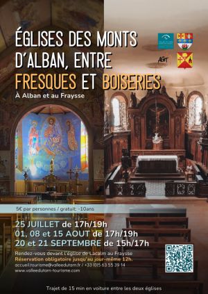 Eglises des Monts d'Alban, entre fresques et boiseries.
