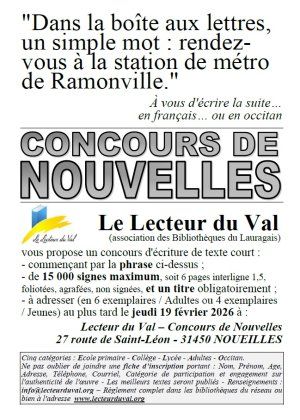 Concours de nouvelles, en français ou en occitan, jusqu'au 19 février 2026
