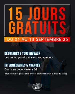 15 jours gratuits au 144 Dance Studio