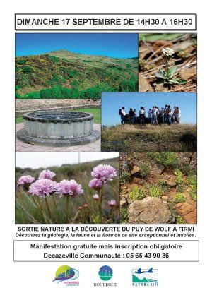 Sortie nature à la découverte d'un site insolite et exceptionnel : le Puy de Wolf à Firmi (12)