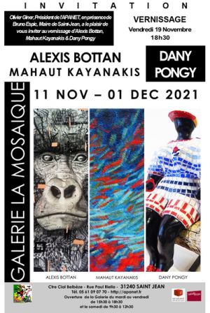 Exposition Alexis Bottan, Mahaut Kayanakis et Dany Pongy