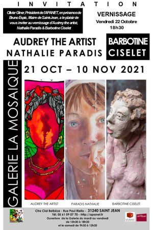 Exposition Audrey The Artist, Nathalie Paradis, Barbotine Ciselet