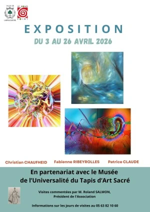 Exposition « De la Peinture abstraite au couteau de Fabienne RIBEYROLLES à la Création artistique numérique à l'ordinateur et à la tablette de Christian CHAUFHEID et Patrice CLAUDE »