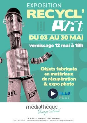Vernissage de l'exposition "recycl'art" du PAAJ de Bessières