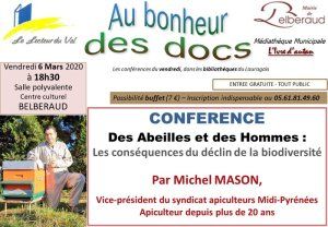 Conférence à Belberaud : "Des abeilles et des hommes", par Michel Mason