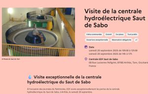 Visite de la centrale hydroélectrique du Saut de Sabo - Journées Européennes du patrimoine
