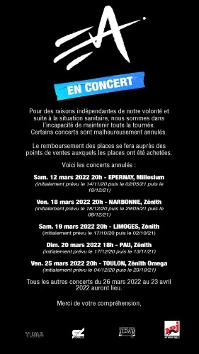 EVA EN CONCERT ANNULÉ