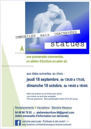 Immobiles mais inachevées… statues • Déambulation & Atelier d'écriture