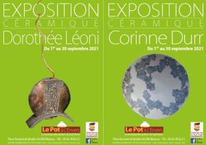 Exposition septembre 2021 Corinne Durr et Dorothée Léoni au Pot à l'Envers à Moissac.