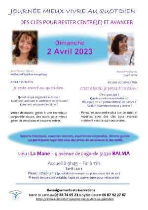 Journée mieux vivre au quotidien - des clés pour rester centré(e) et avancer