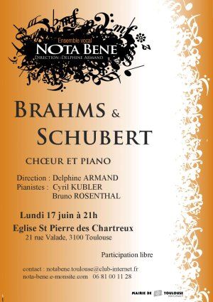 Concert BRAHMS & SCHUBERT choeur et piano