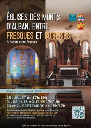 Eglises des Monts d'Alban, entre fresques et boiseries.