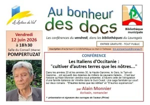Conférence à Pompertuzat : "Les Italiens d'Occitanie", par Alain Monnier
