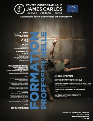 AUDITION FORMATION PROFESSIONNELLE 2023 - Centre Chorégraphique James Carlès