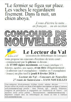 Concours de nouvelles, en français ou en occitan, jusqu'au 8 février 2024