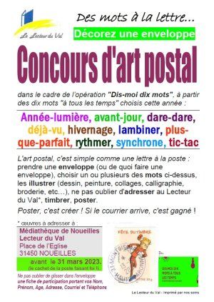 Concours d'Art postal, dans le cadre de l'opération "Dis-moi dix mots", jusqu'au 31 mars 2023