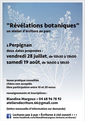 Révélations botaniques • Atelier d'écriture