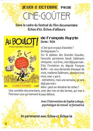 CINE-GOÛTER "AU BOULOT"