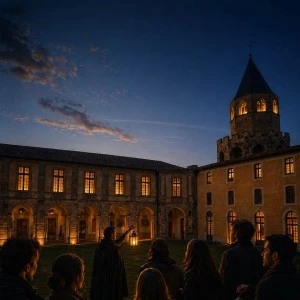 Visite guidée du parc de l'Abbaye-école à la lueur des lampions
