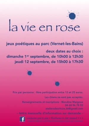 La vie en rose • Jeux poétiques au parc