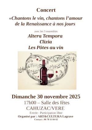 Chantons le vin, chantons l'amour de la Renaissance à nos jours