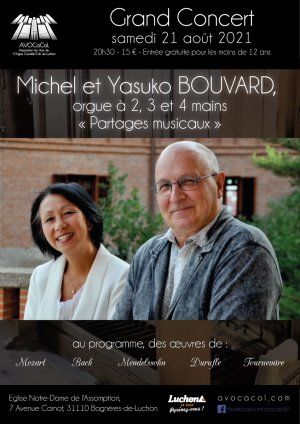 GRAND CONCERT D'ORGUE à 2, 3 et 4 mains par Michel et Yasuko BOUVARD