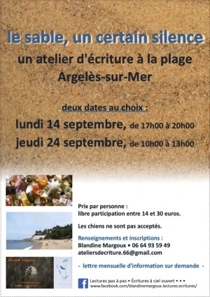 Le sable, un certain silence • Atelier d'écriture à la plage
