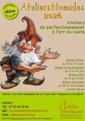  Ateliers Nomades 2026 : atelier pour pratiquer l'Art du Conte