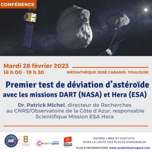 Premier test de déviation d'astéroïde avec les missions DART et HERA