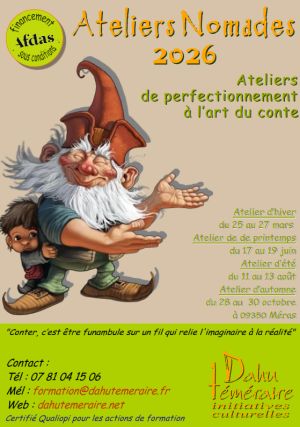  Ateliers Nomades 2026 : atelier pour pratiquer l'Art du Conte