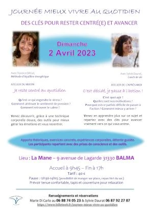 Journée mieux vivre au quotidien - des clés pour rester centré(e) et avancer