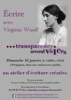 Transpar-être, écrire avec Virginia Woolf • Atelier d'écriture